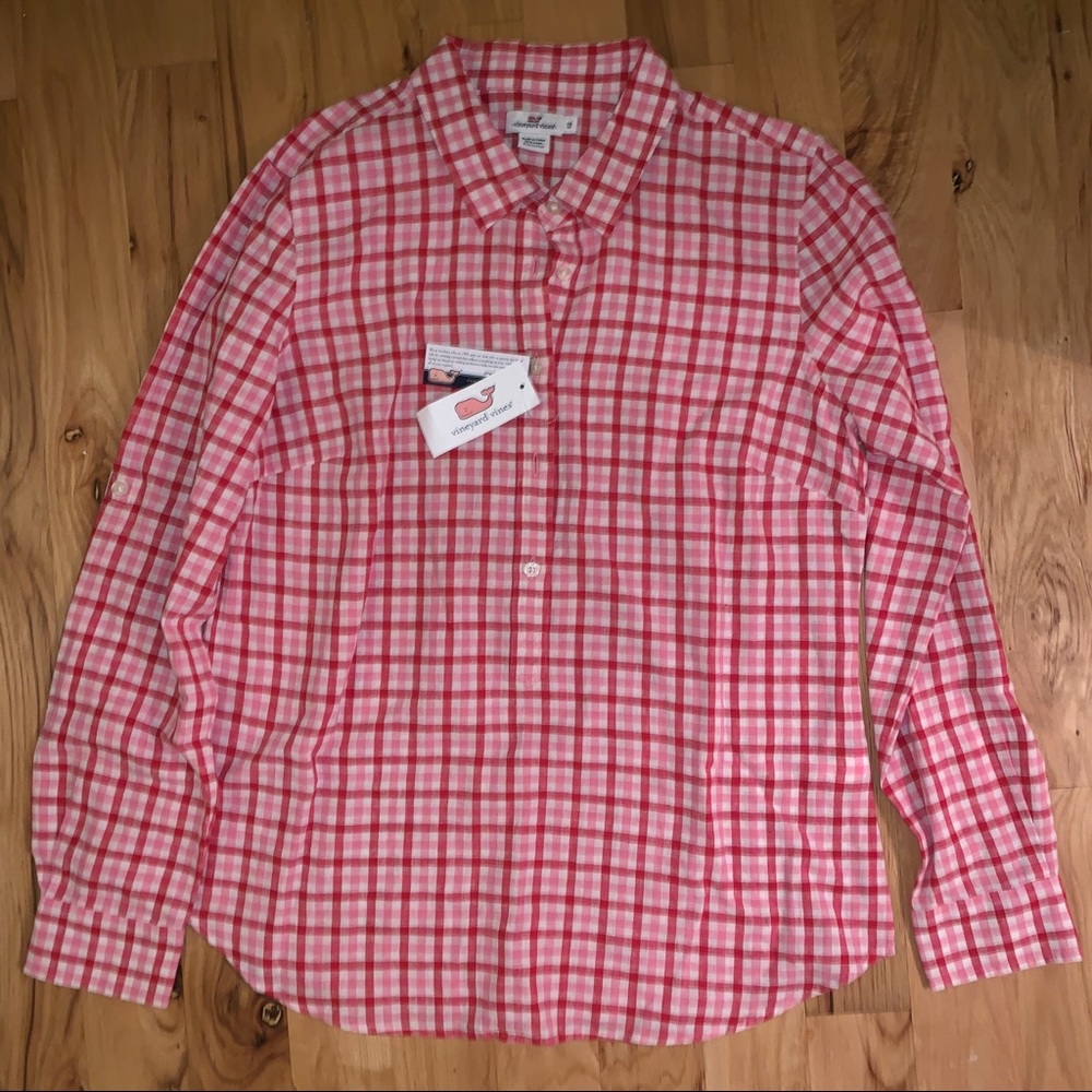 Vineyard Vines Gingham Popover - NEW WITH TAGS